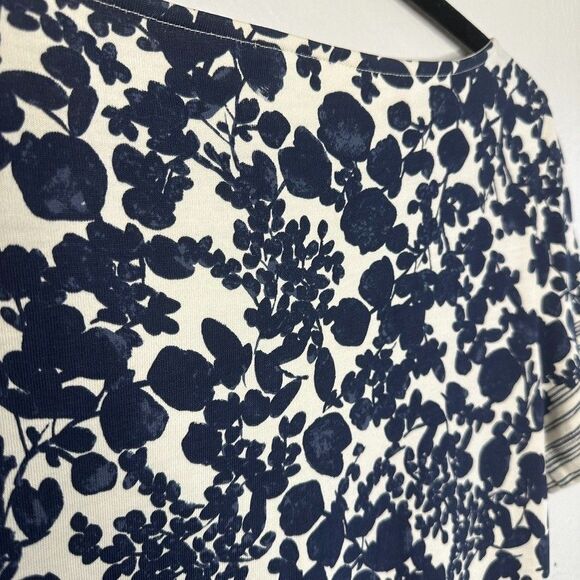 Tory Burch Elisabeth Printed T-Shirt Dress Size S Pima Cotton Blue Floral EUC - Picture 8 of 8
